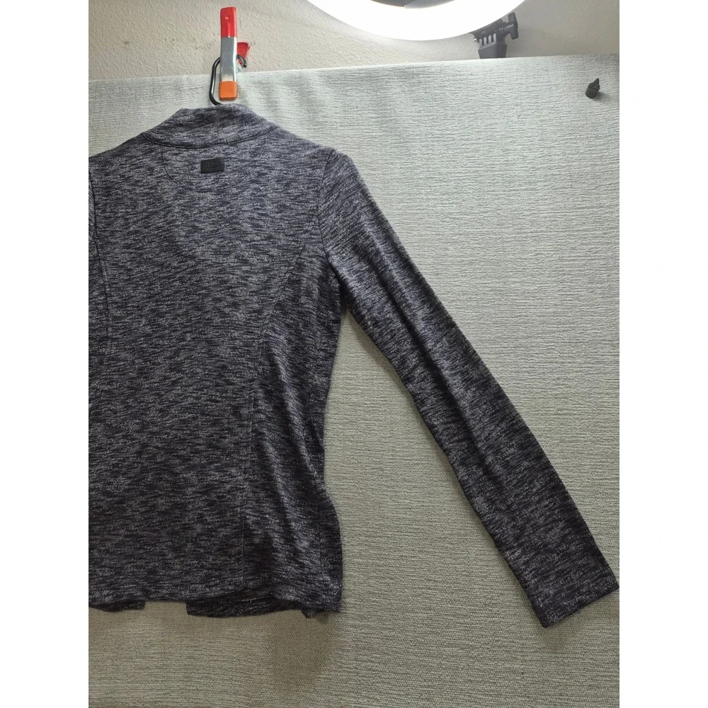 G.H. Bass & Co. Cardigan Sweater Womens Small Heather Gray Wrap Front Full Zip